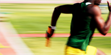 athletic relay runner